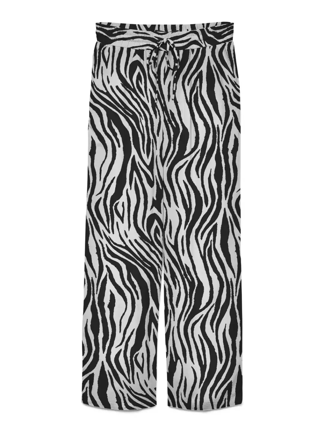 Vero Moda VMJESMILO HW WIDE PANTS WVN NOOS, Silver Lining/Sina Zebra Black