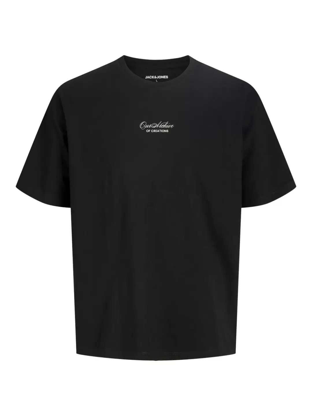 jack & jones JJART PRINT TEE SS CREW NECK, Black