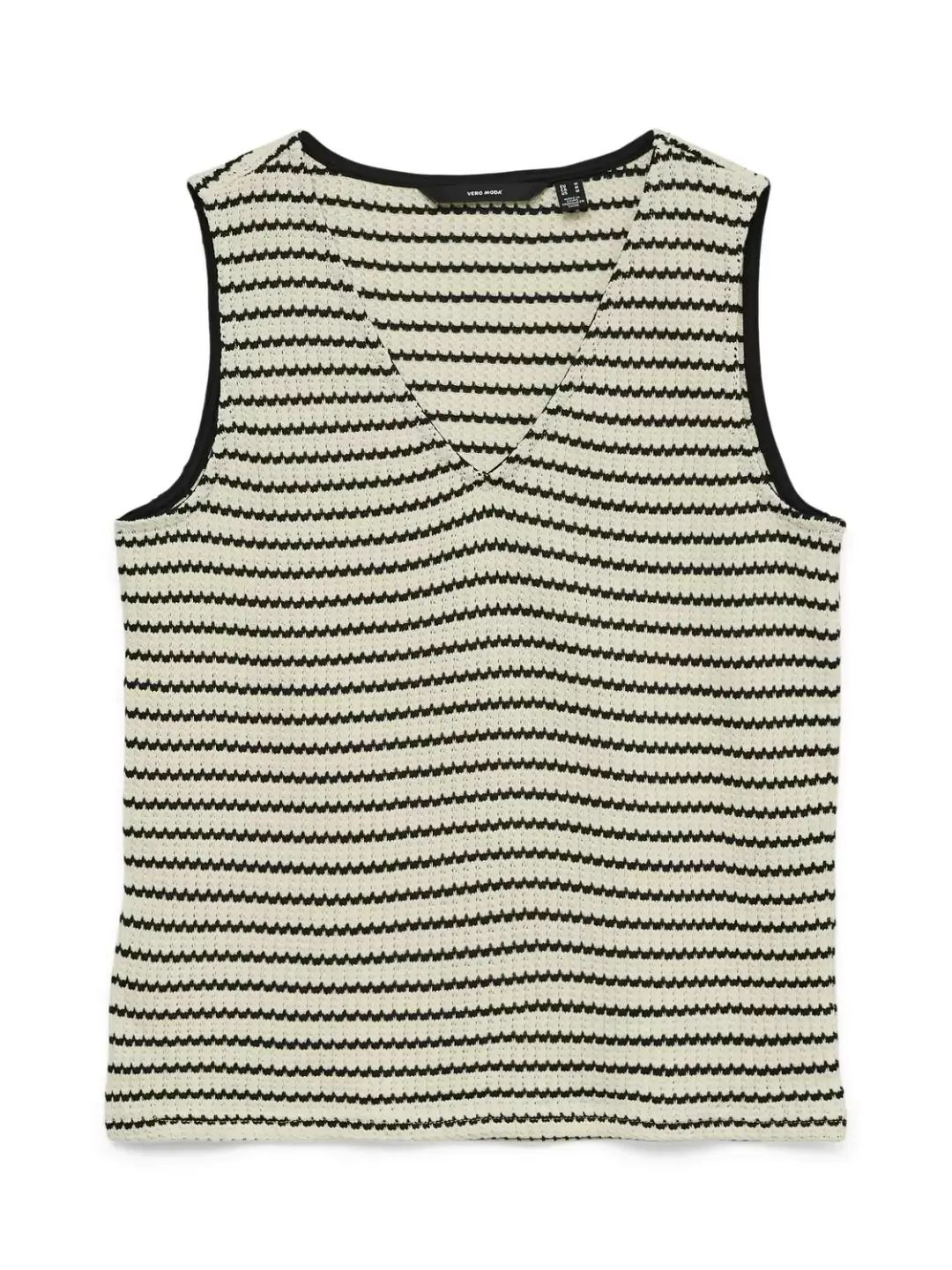 Vero Moda VMOHIA SL V-NECK TOP JRS, Birch/BLACK