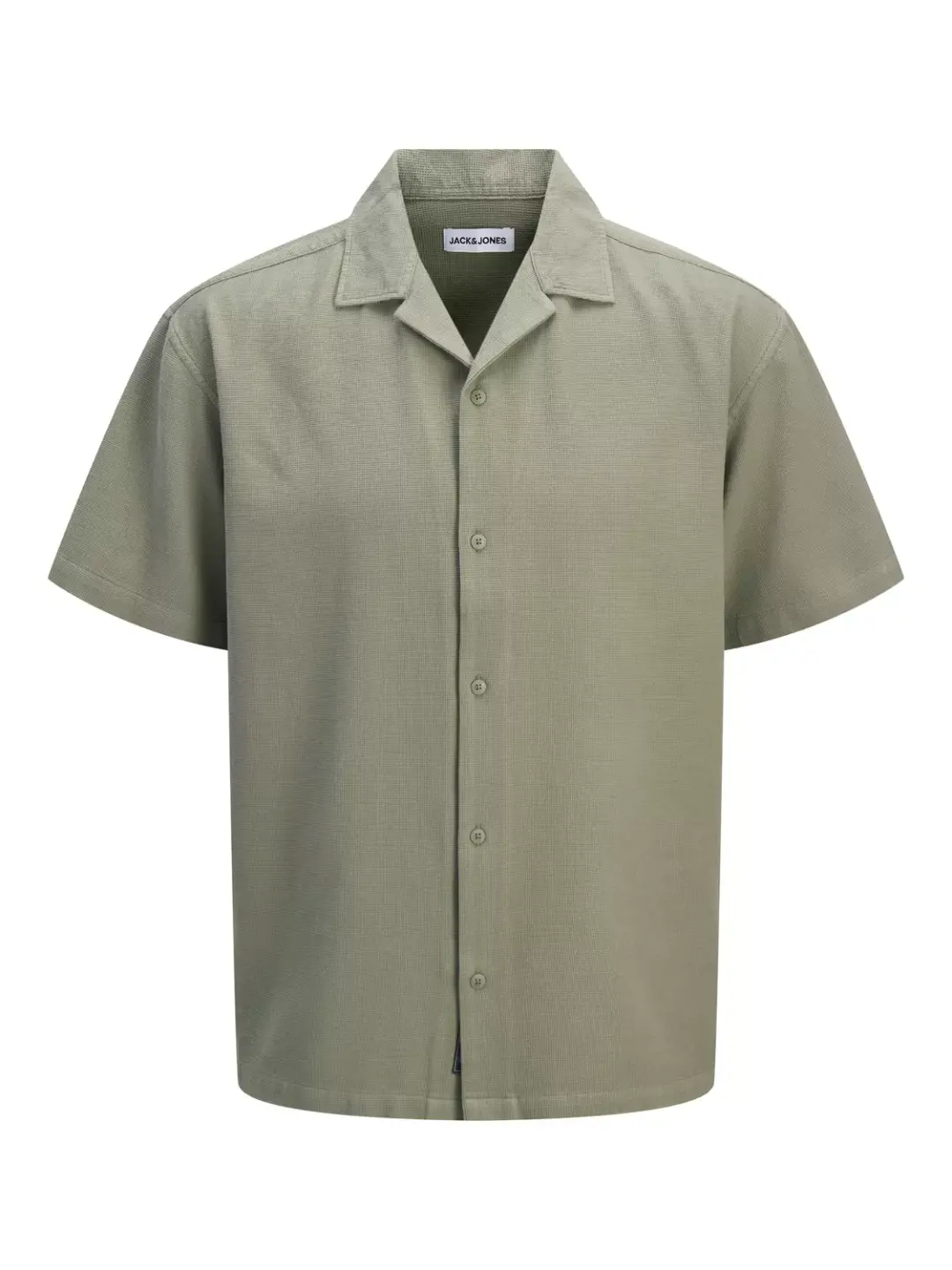 jack & jones JJGLOBAL WAFFLE RESORT SHIRT SS, Vetiver
