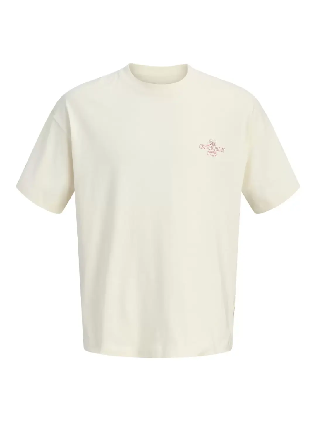 jack & jones JORSANREMO BACK TEE SS CREW NECK LN, Antique White