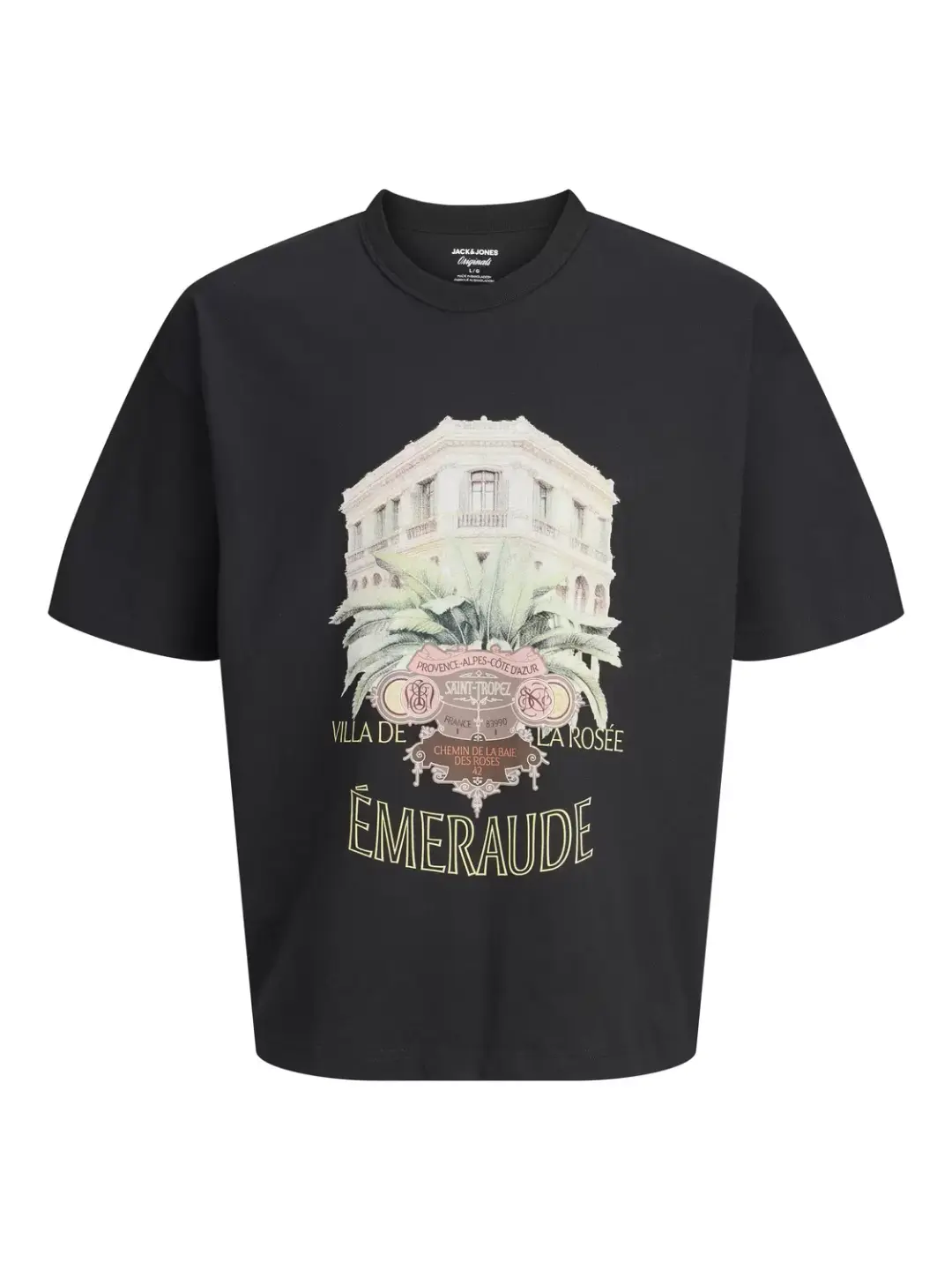 jack & jones JORMENTON PHOTO TEE SS CREW NECK, Black