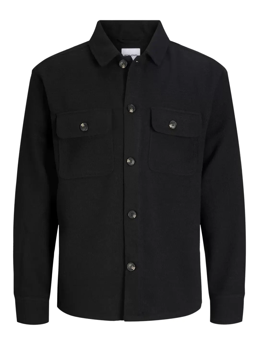 jack & jones JJEREGENT STRUCTURE OVERSHIRT LS SN, Black