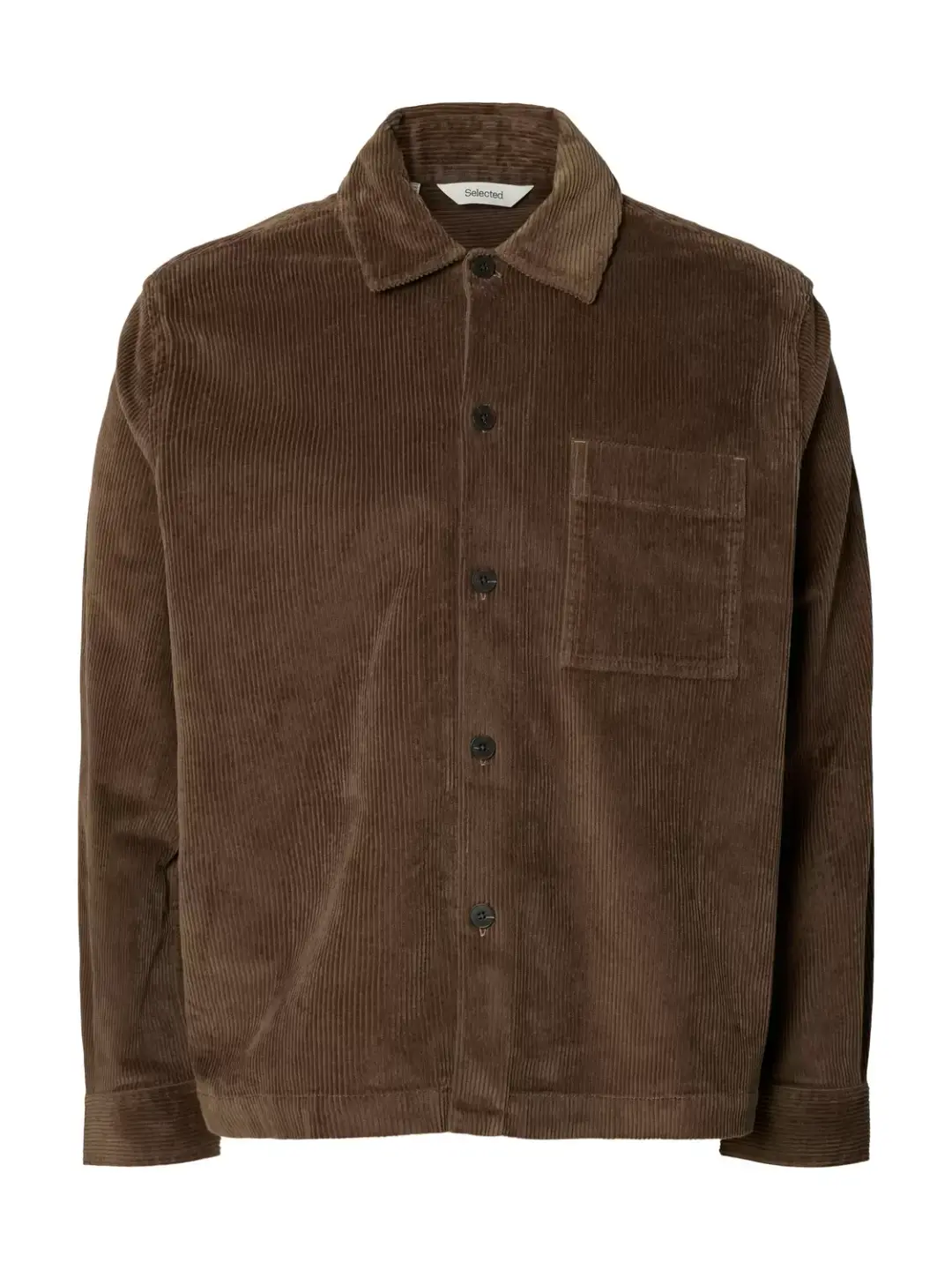 Selected SLMOTTO KRIS CORD OVERSHIRT NOOS, Chocolate Chip