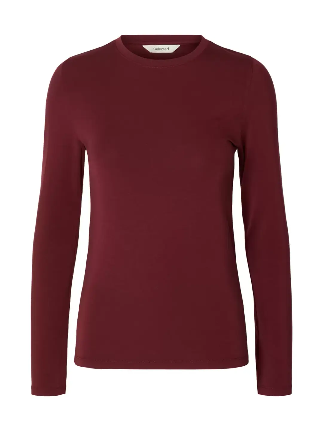 Selected Femme SLWMANJA LS O-NECK NOOS, Tawny Port