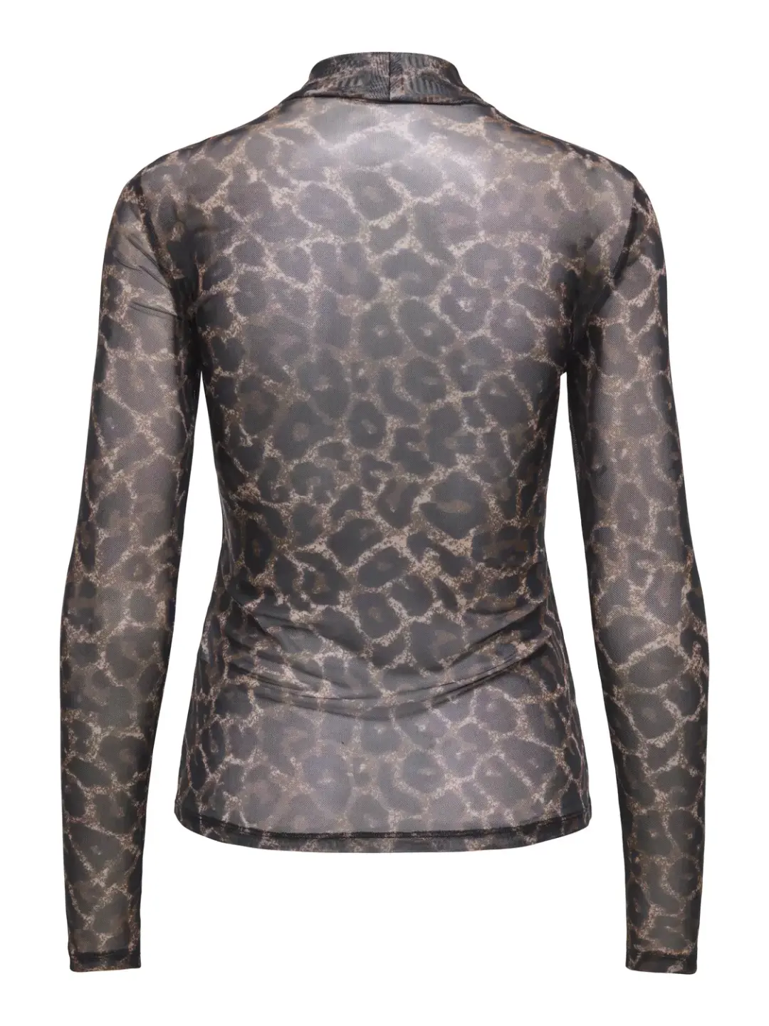 Only ONLERICA MESH L/S TOP JRS NOOS, Raw Umber/Black leo vibe