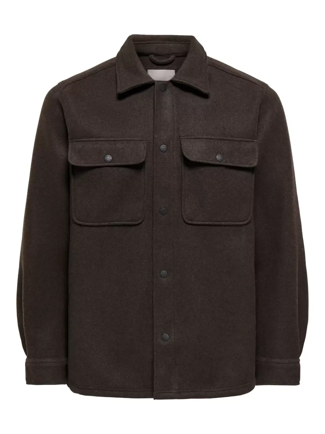 Only & Sons ONSASH OVR WOOLEN LOOK PKT LS SHIRT, Demitasse/MELANGE