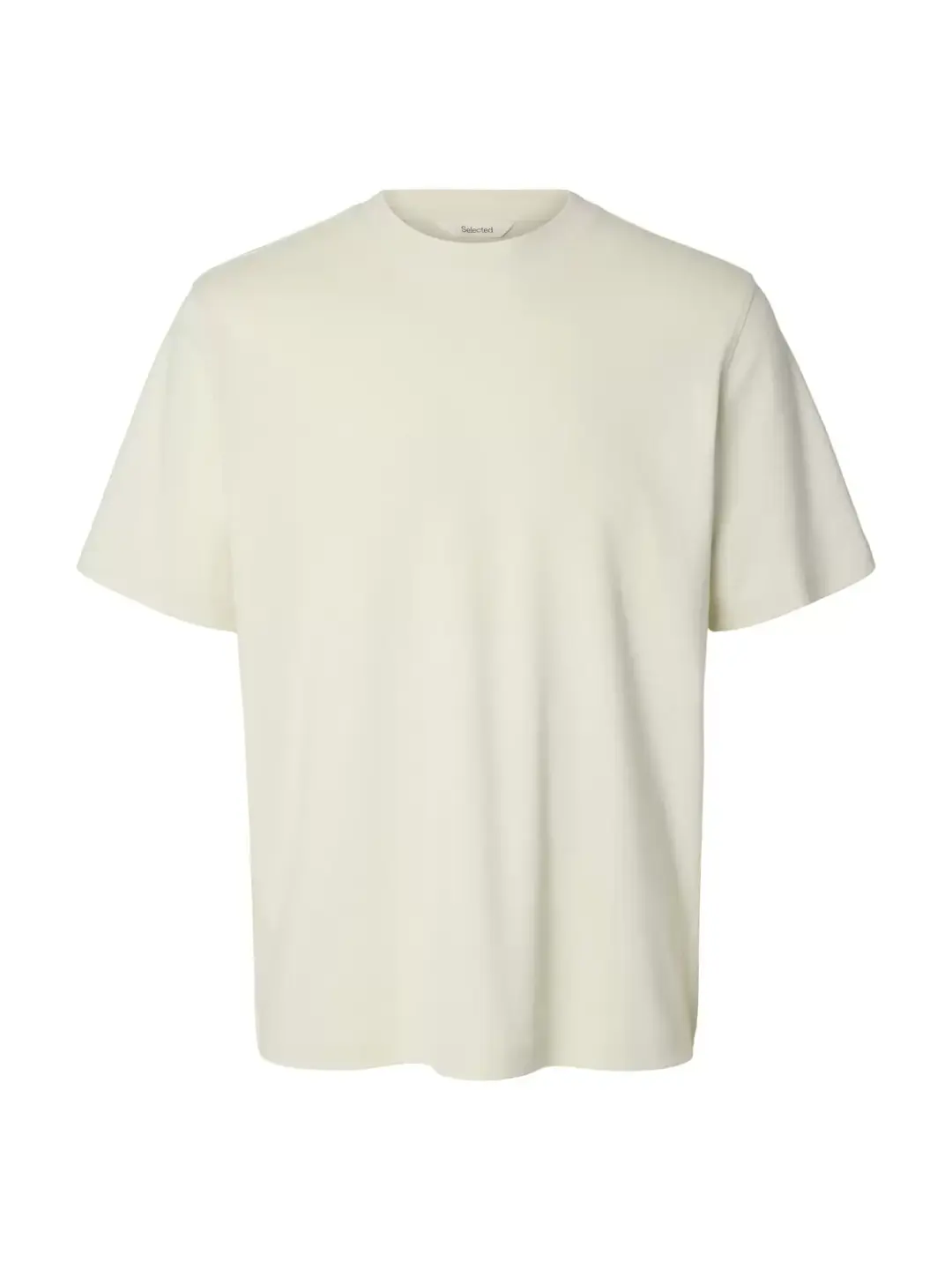 Selected SLMTAJ MID WGT PEACH SS O-NECK TEE, Silver Birch