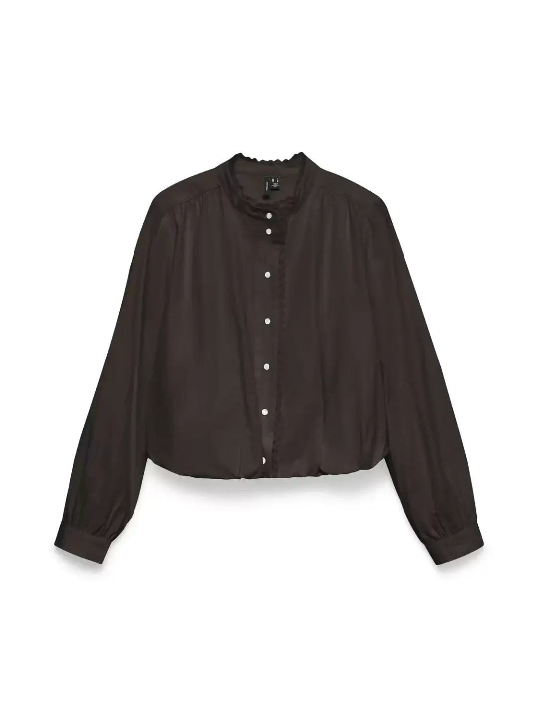 Vero Moda VMVIOLET LS BUBBLEHEM TOP WVN, Chocolate Torte