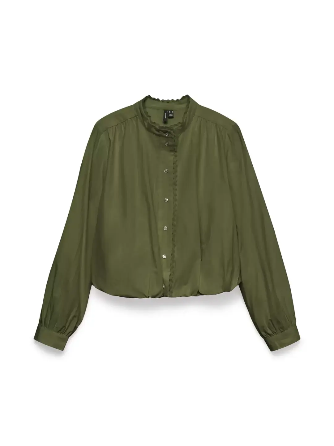 Vero Moda VMVIOLET LS BUBBLEHEM TOP WVN, Sphagnum