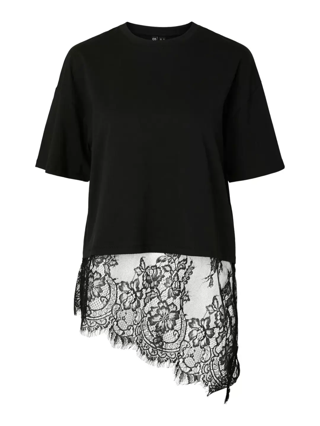 Pieces PCMAVE SS LACE T-SHIRT JRS DM, Black