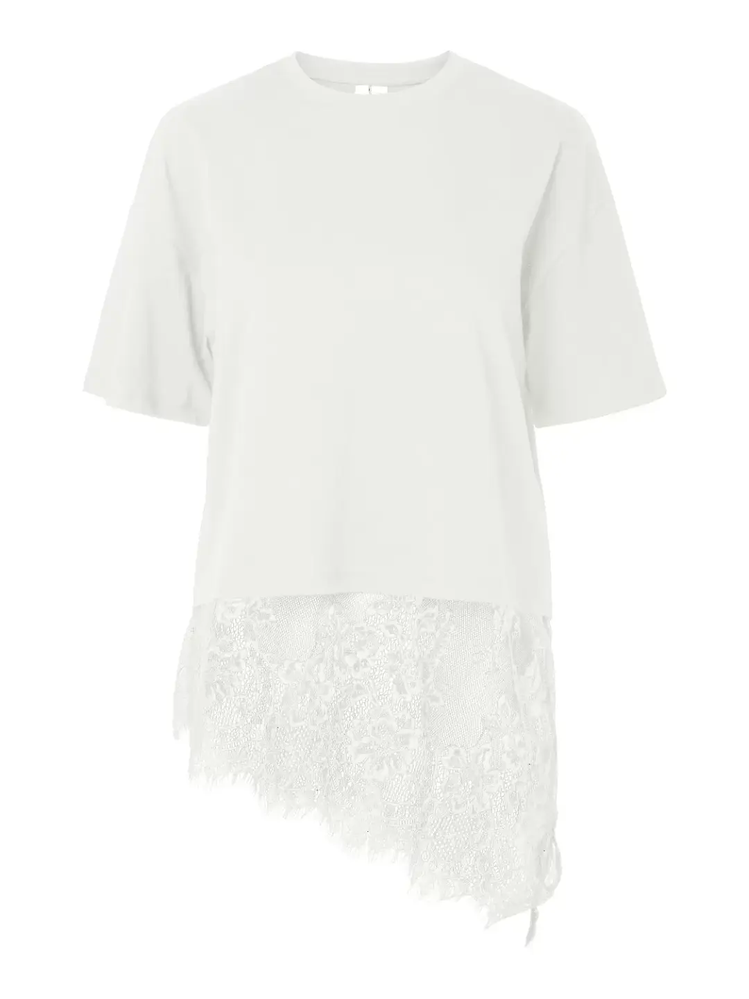 Pieces PCMAVE SS LACE T-SHIRT JRS DM, Cloud Dancer