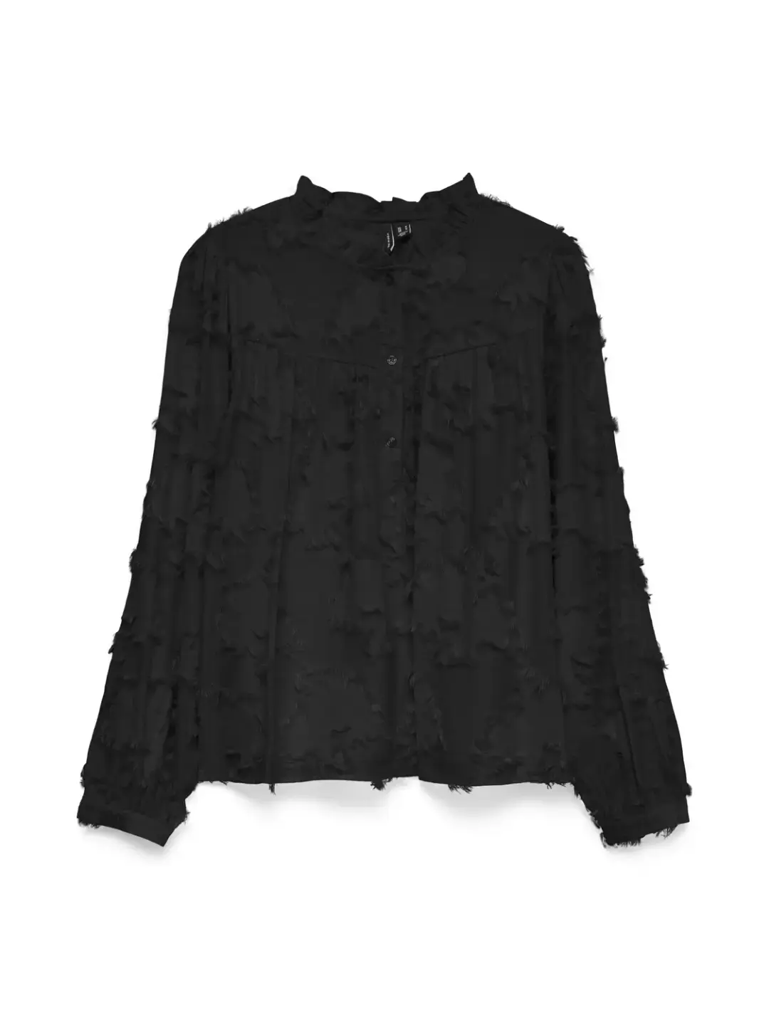 Vero Moda VMNICHALA LS TOP WVN BTQ, Black