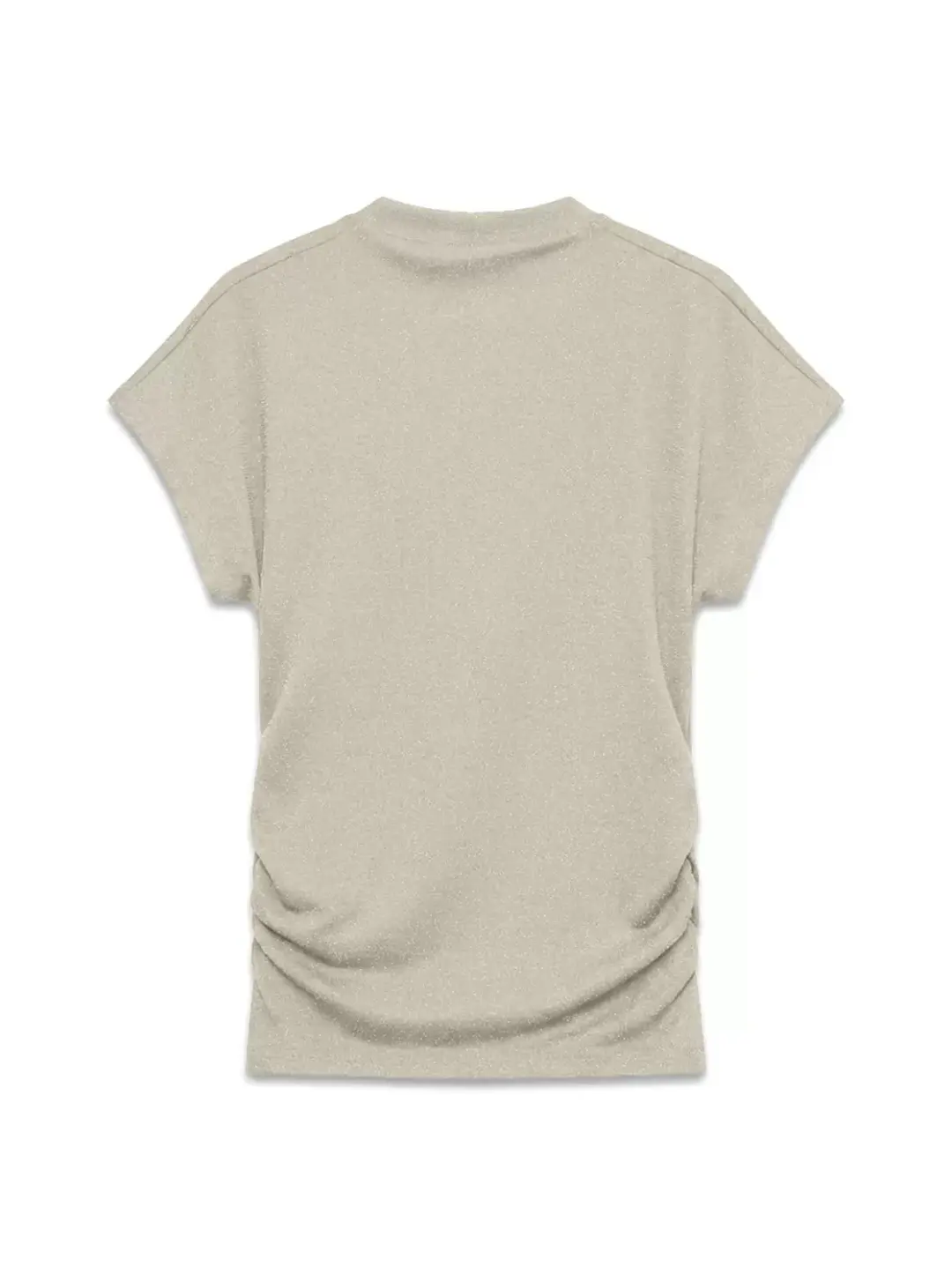 Vero Moda VMKANVA CAPSLEEVE ROUCHING TOP LX J, Oatmeal/Champagne lurex