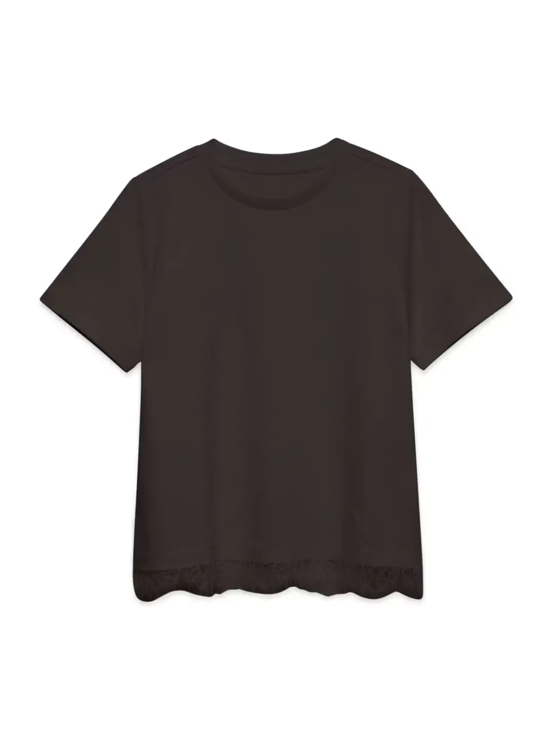 Vero Moda VMSARA METTE LACE SS T-SHIRT JRS NO, Chocolate Torte/Lace DTM
