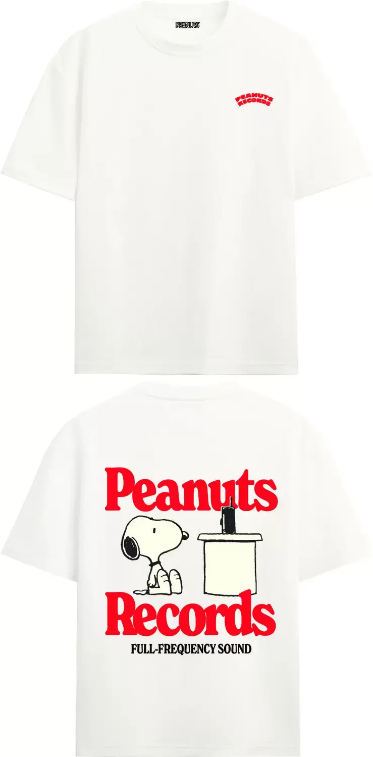 Only & Sons ONSPEANUTS BACK LIFE OVZ SS LIC TEE, Cloud Dancer/FULL FREQUENCY SOUND