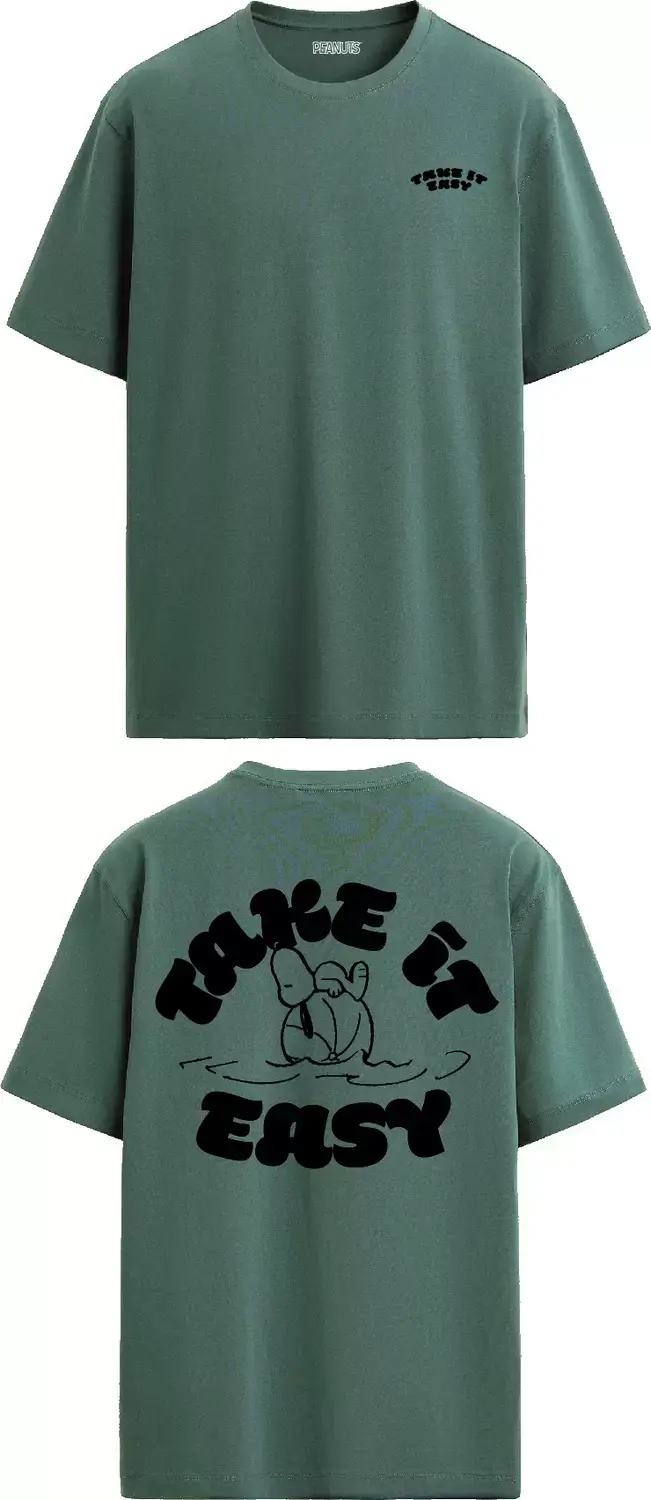 Only & Sons ONSPEANUTS BACK LIFE OVZ SS LIC TEE, Castor Gray/TAKE IT EASY