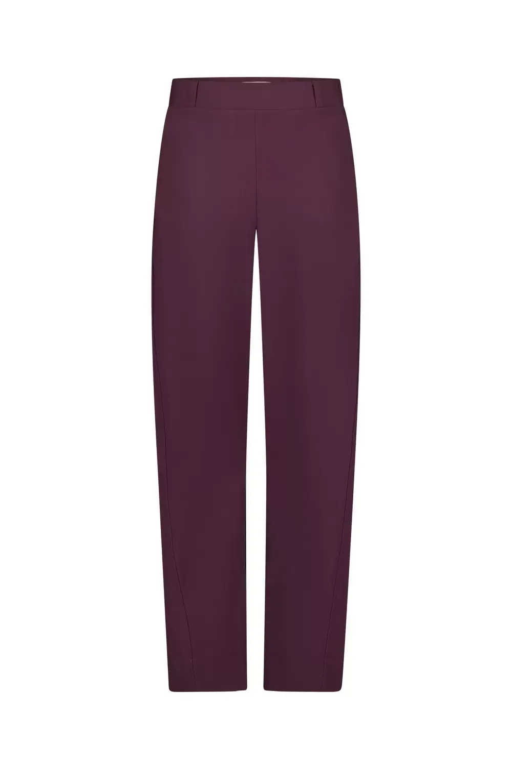 Studio Anneloes Marlis bonded barrel trousers, aubergine