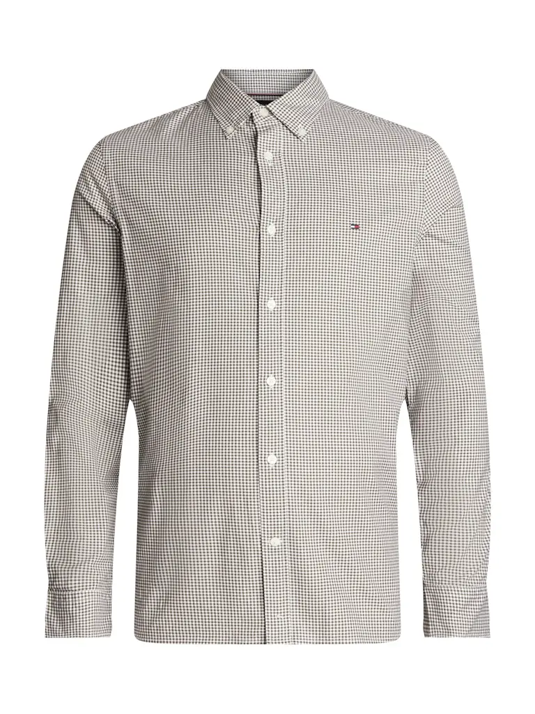 Tommy Hilfiger MICRO GINGHAM POPLIN SF SHIRT, GREEN