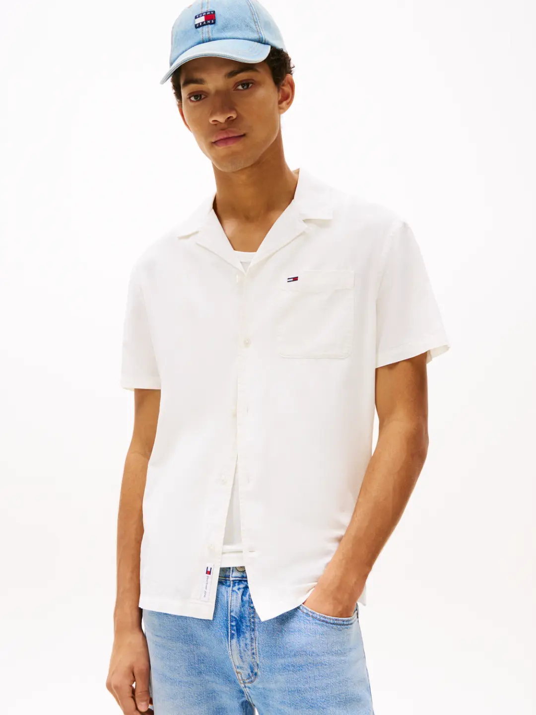 Tommy Hilfiger TJM LINEN BLEND CAMP SS EXT, WHITE
