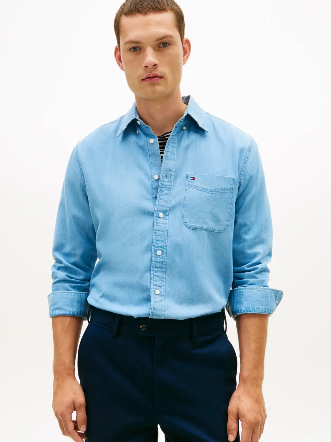 Tommy Hilfiger BEDFORD INDIGO RF SHIRT, DENIM