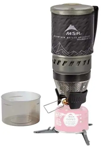 MSR WindBurner Personal Stove System Outdoor-Kochsystem mit Windschutz 1 Liter schwarz, Gaskocher