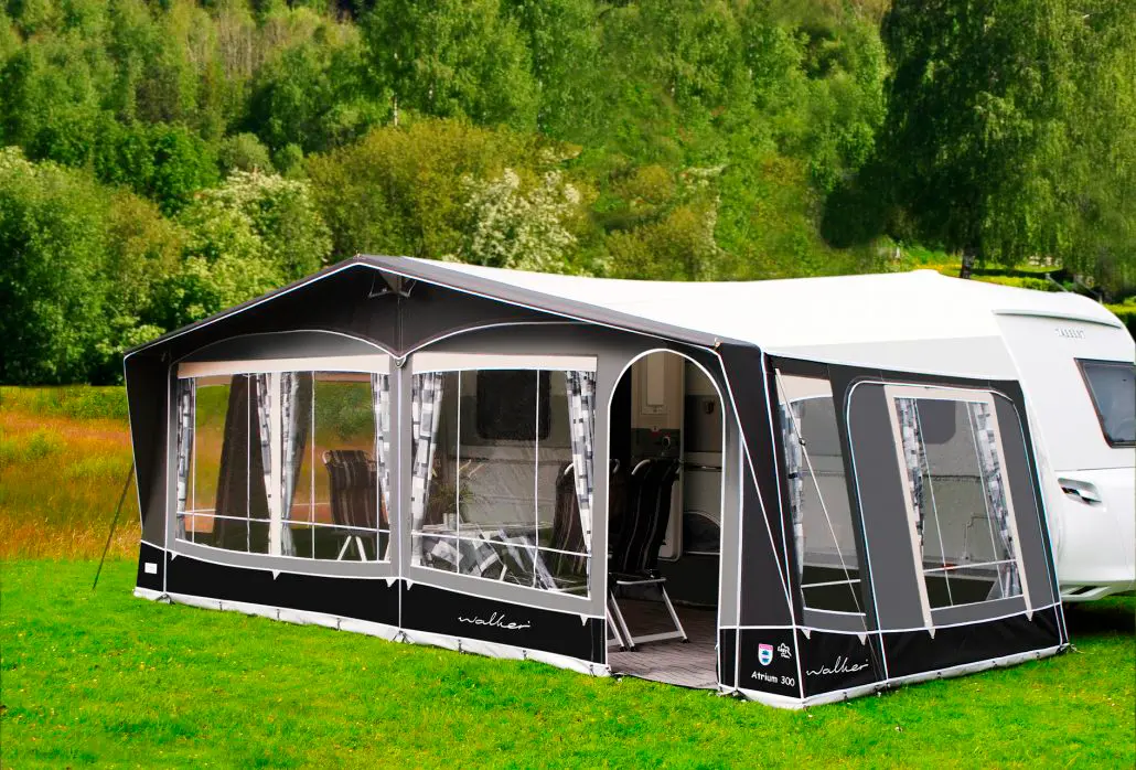 Walker Atrium-300 Vorzelt Anthrazit Glasfiber MAX 855 Umlaufmaß 840-870 cm