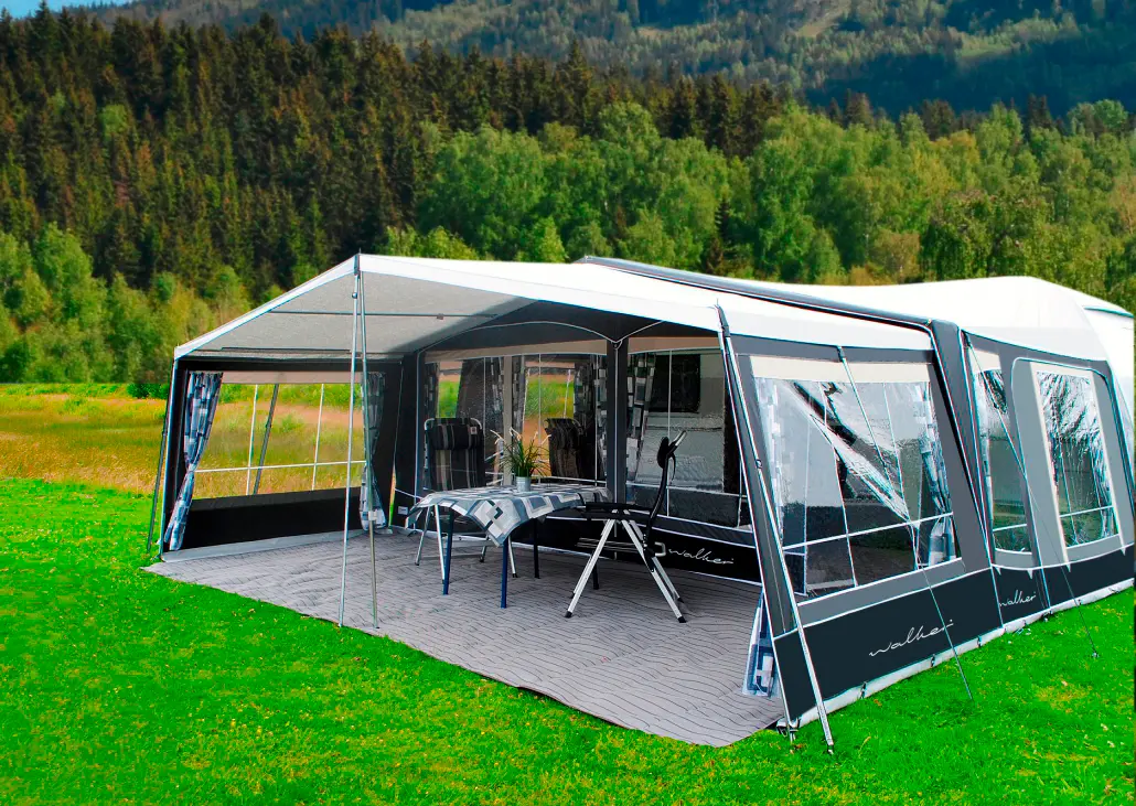 Walker Atrium-300 Vorzelt Anthrazit Glasfiber MAX 990 Umlaufmaß 976-1005 cm
