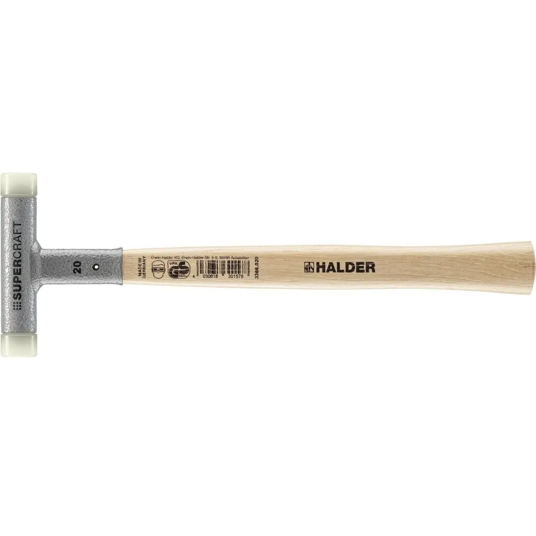 HALDER SUPERCRAFT Schonhammer Ø 20 mm rückschlagfrei mit Stahlschrotfüllung | Gravur möglich