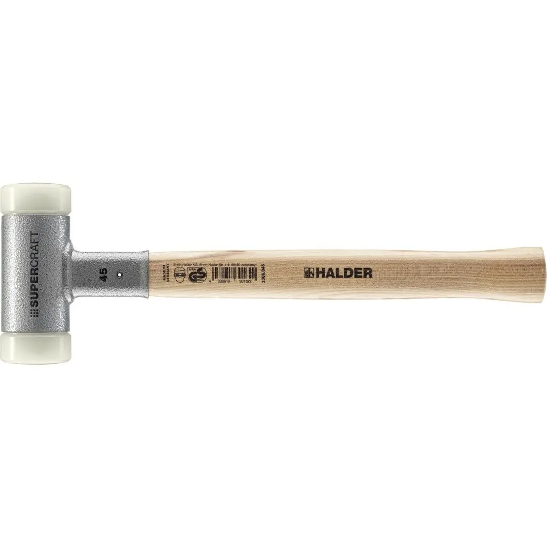 HALDER SUPERCRAFT Schonhammer Ø 45 mm rückschlagfrei mit Stahlschrotfüllung | Gravur möglich