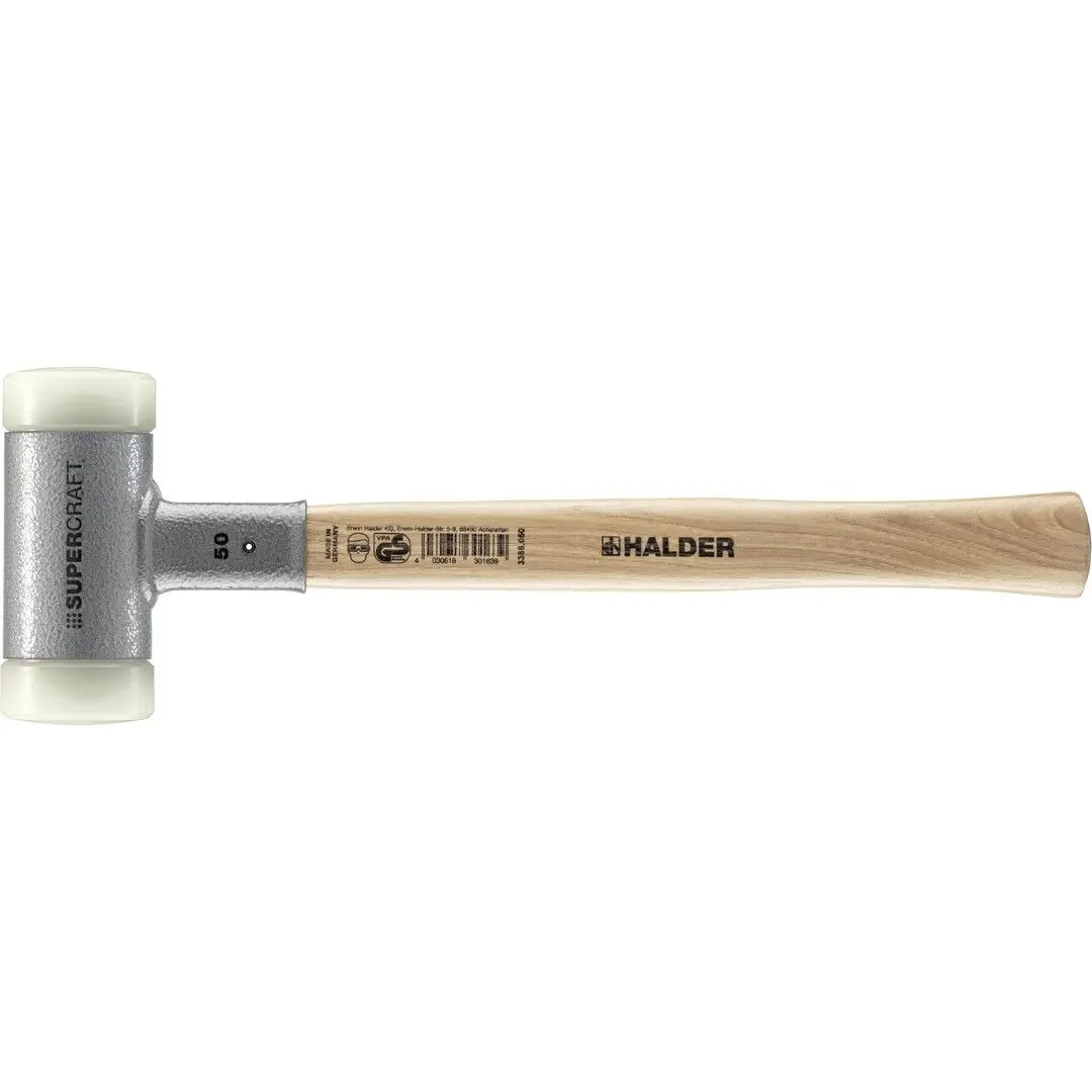 HALDER SUPERCRAFT Schonhammer Ø 50 mm rückschlagfrei mit Stahlschrotfüllung | Gravur möglich