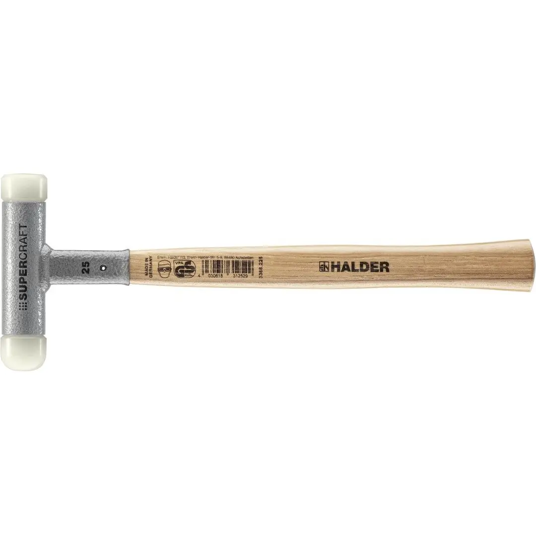 HALDER SUPERCRAFT Schonhammer Ø 25 mm rückschlagfrei mit Hickorystiel | Gravur möglich