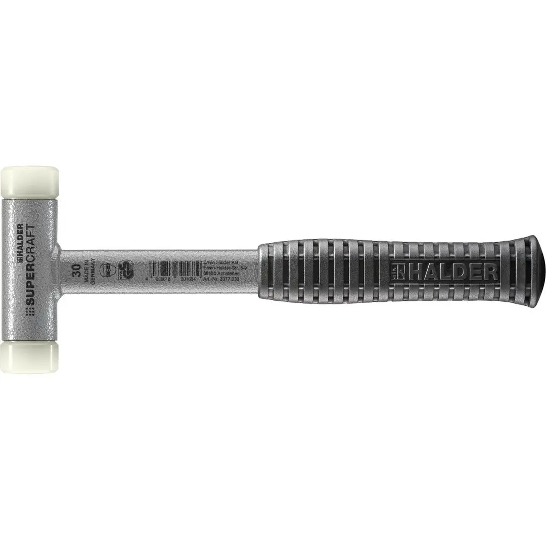 HALDER SUPERCRAFT Schonhammer Ø 30 mm rückschlagfrei mit bruchsicherem Stahlrohrstiel
