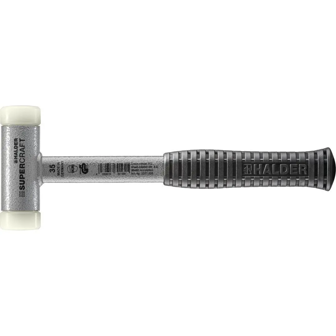 HALDER SUPERCRAFT Schonhammer Ø 35 mm rückschlagfrei mit bruchsicherem Stahlrohrstiel