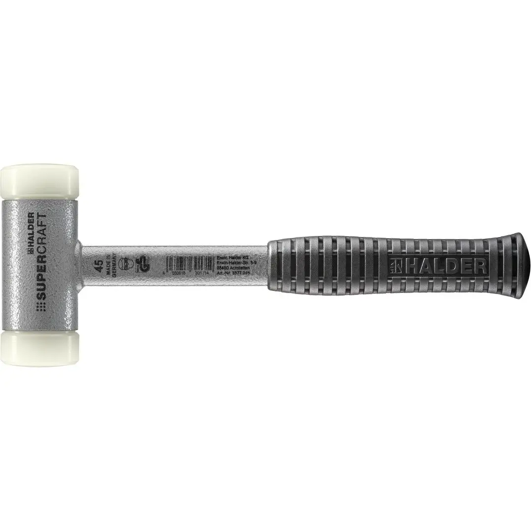 HALDER SUPERCRAFT Schonhammer Ø 45 mm rückschlagfrei mit bruchsicherem Stahlrohrstiel