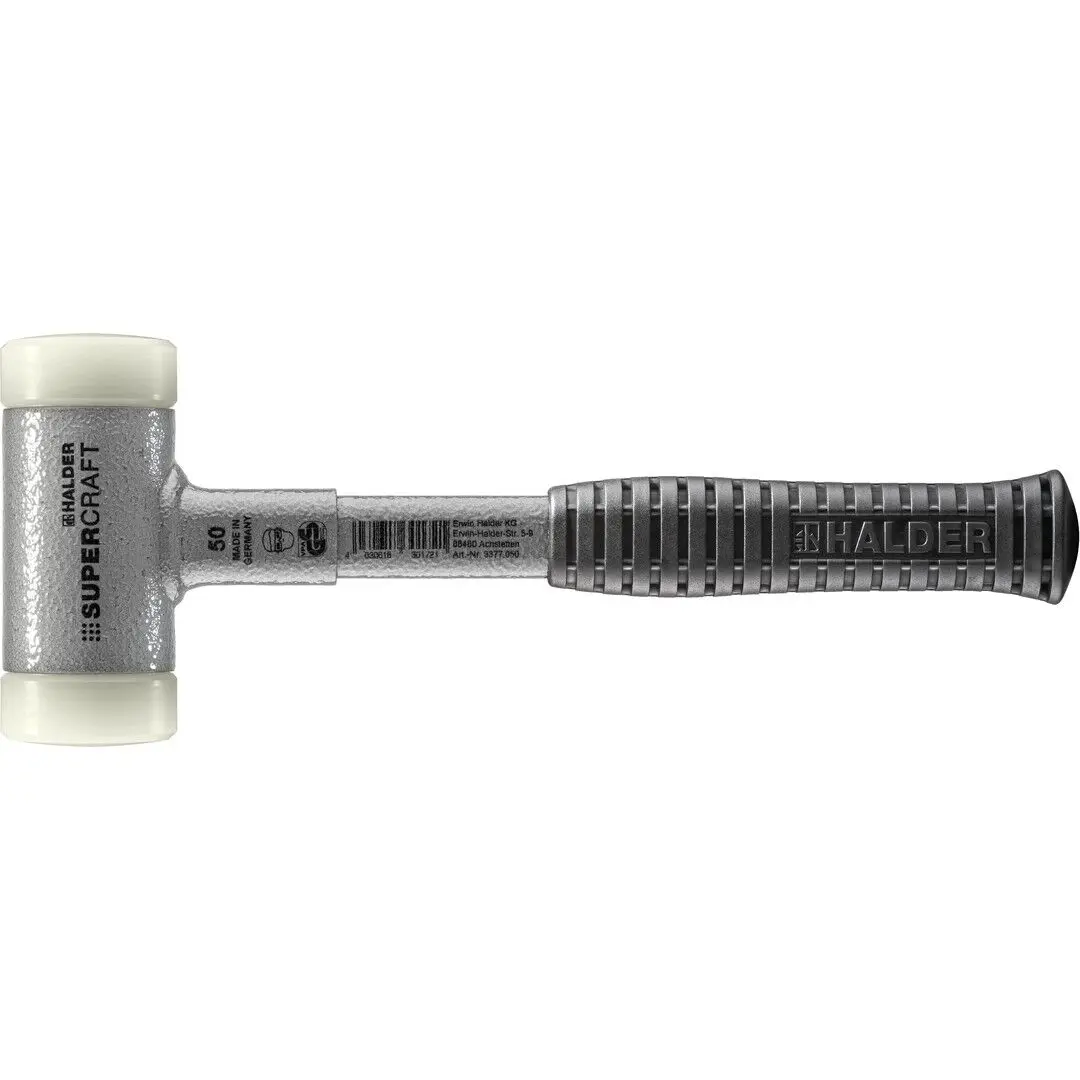 HALDER SUPERCRAFT Schonhammer Ø 50 mm rückschlagfrei mit bruchsicherem Stahlrohrstiel
