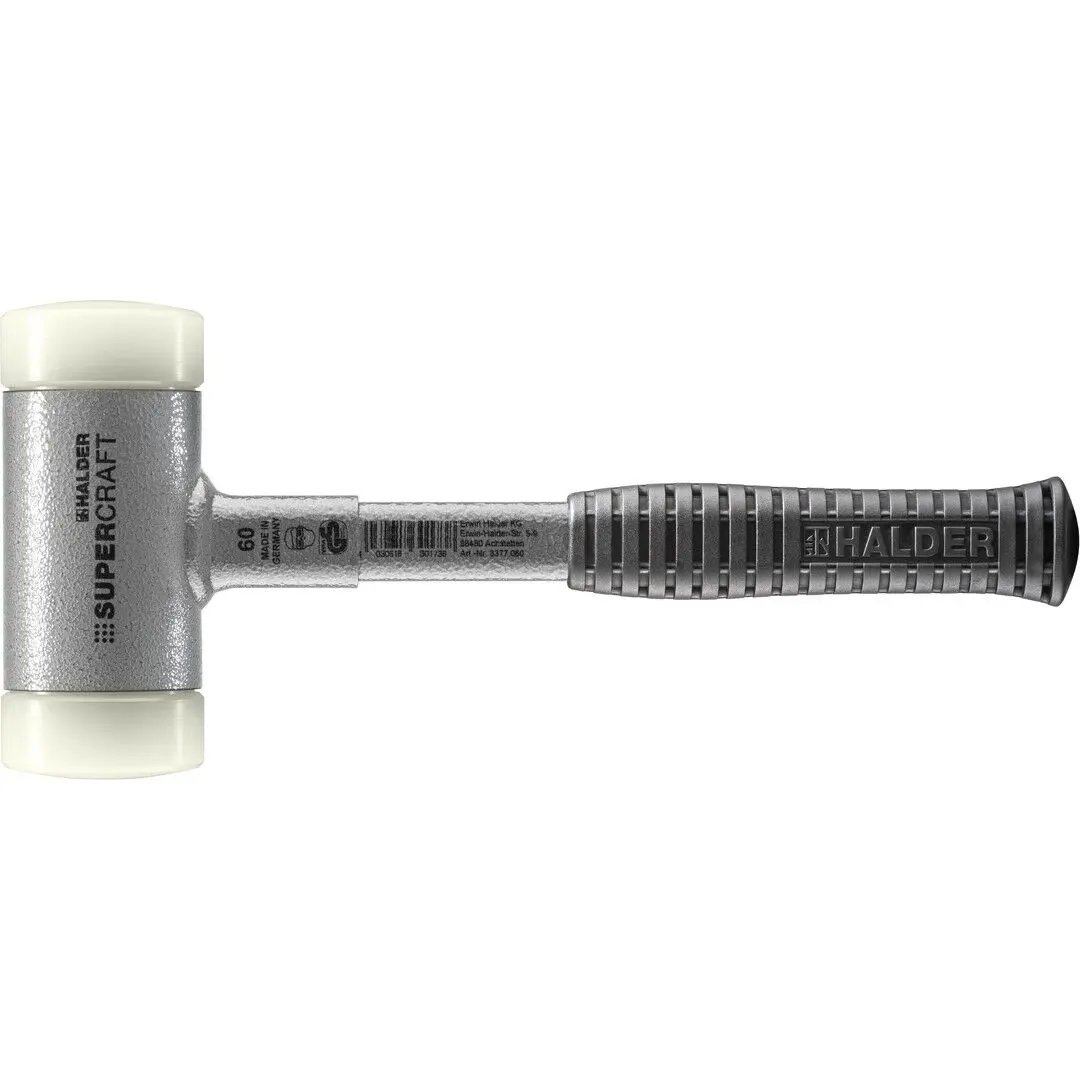 HALDER SUPERCRAFT Schonhammer Ø 60 mm rückschlagfrei mit bruchsicherem Stahlrohrstiel