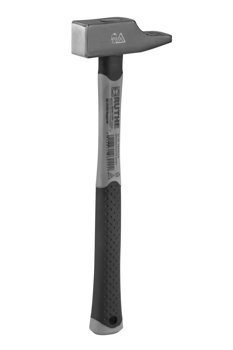 RUTHE Schlosserhammer 300g Deutsche Form mit Stahlrohrstiel