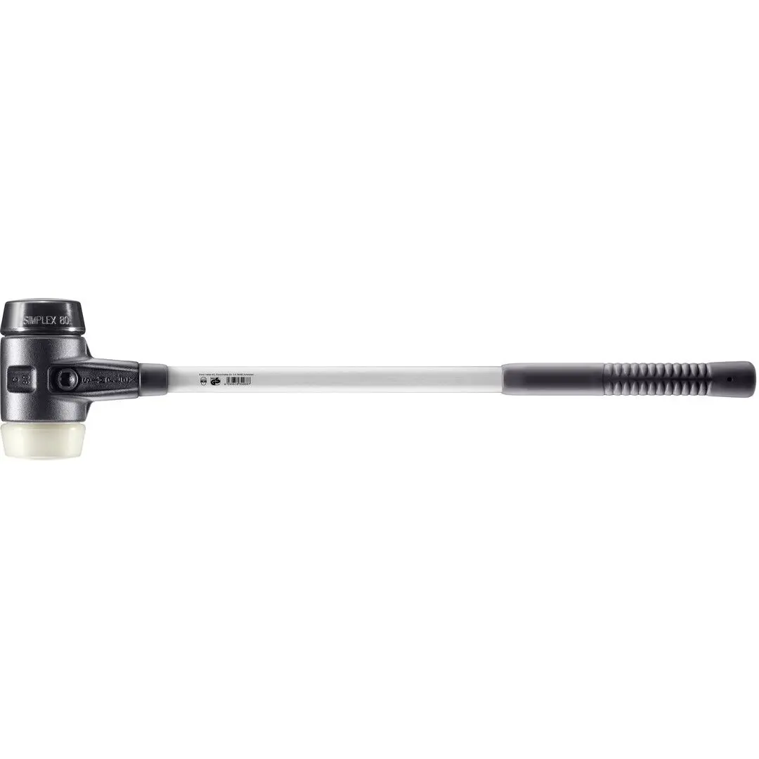 HALDER SIMPLEX Vorschlaghammer Ø 80 mm Gummi schwarz / Nylon mit verstärktem Tempergussgehäuse und Fiberglasstiel