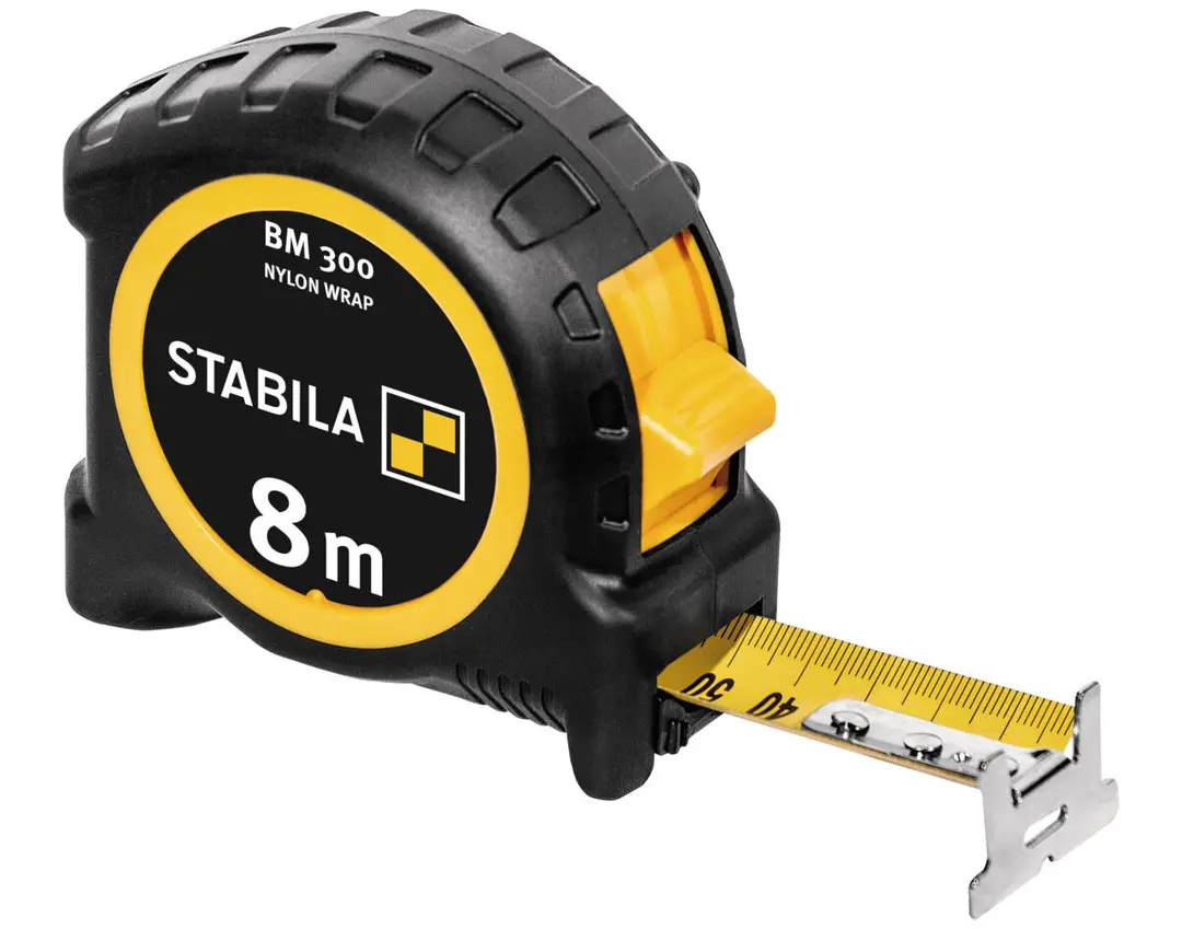 STABILA Taschenbandmaß 8m metrische 1000-er Skala BM 300