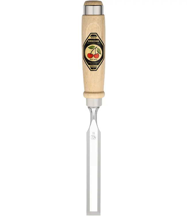 KIRSCHEN Stechbeitel mit Weißbuchenheft 18 mm Ulmer-Form 1001018 | Gravur möglich