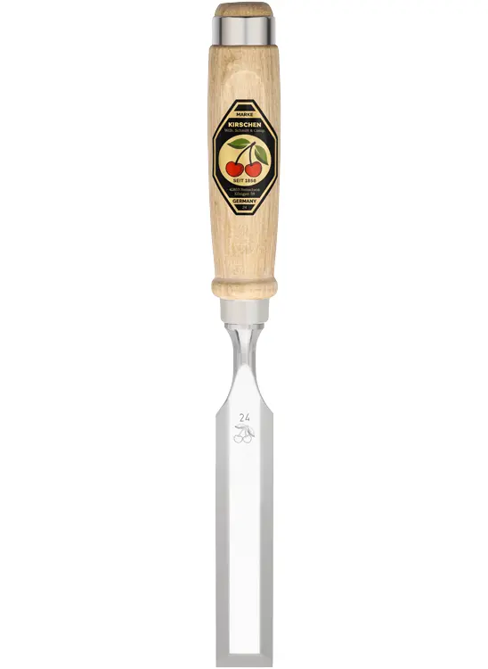 KIRSCHEN Stechbeitel mit Weißbuchenheft 24 mm Ulmer-Form 1001024 | Gravur möglich