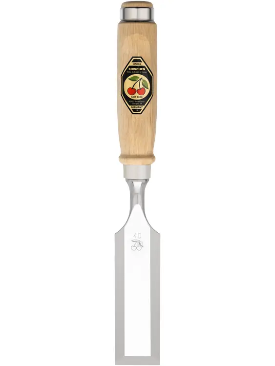 KIRSCHEN Stechbeitel mit Weißbuchenheft 40 mm Ulmer-Form 1001040 | Gravur möglich