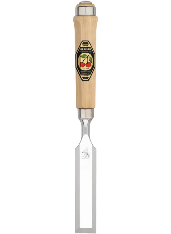 KIRSCHEN Stechbeitel mit Weißbuchenheft 28 mm Achtkantform 1002028 | Gravur möglich